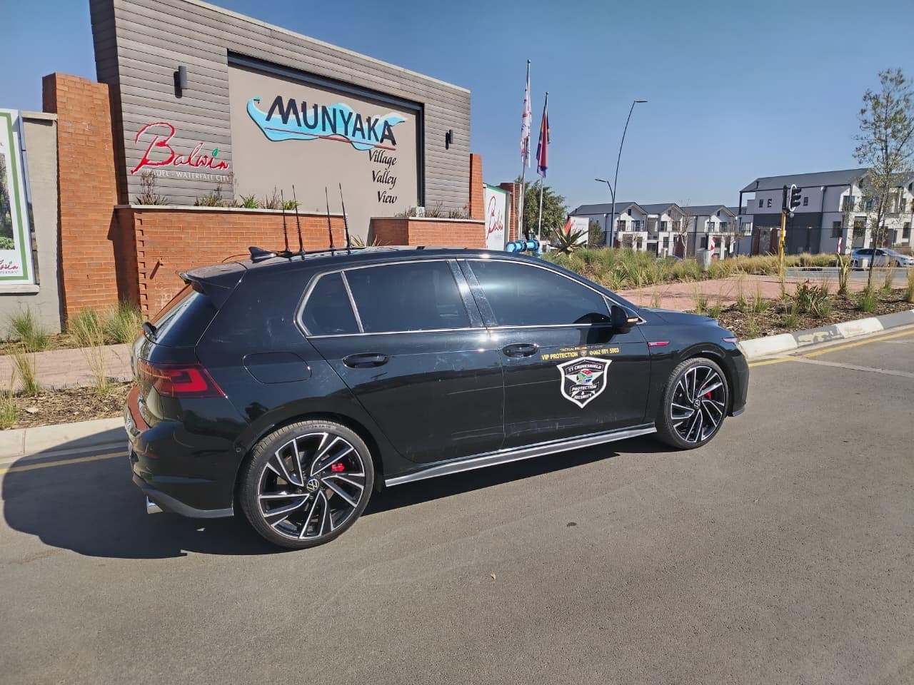 Golf GTI escort vehicle at a Gauteng lifestyle estate