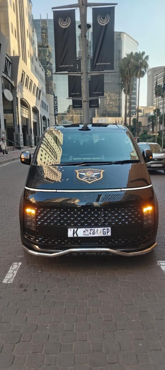 Hyundai Staria people-mover on a city transfer