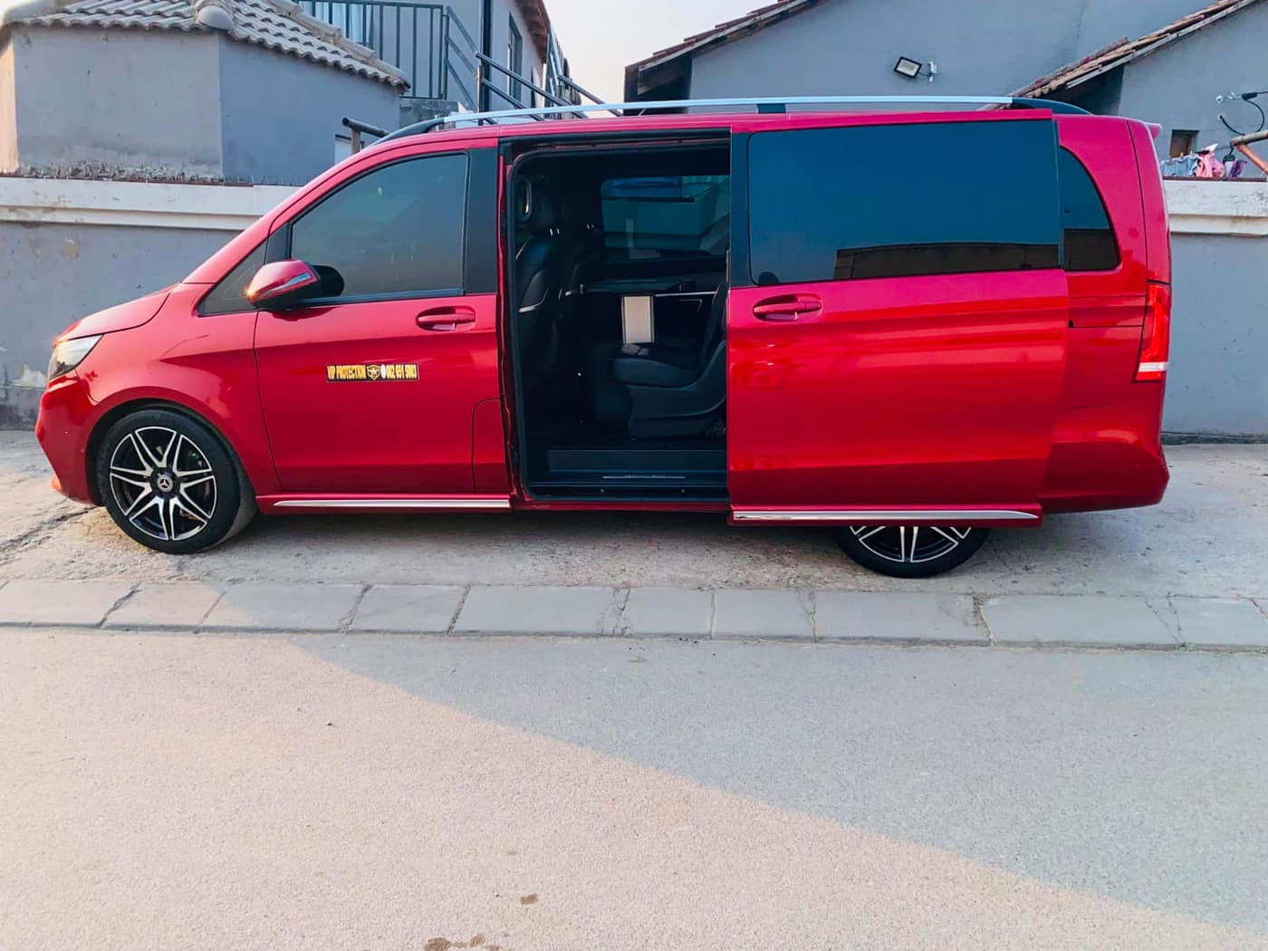 Mercedes-Benz V-Class open for client boarding
