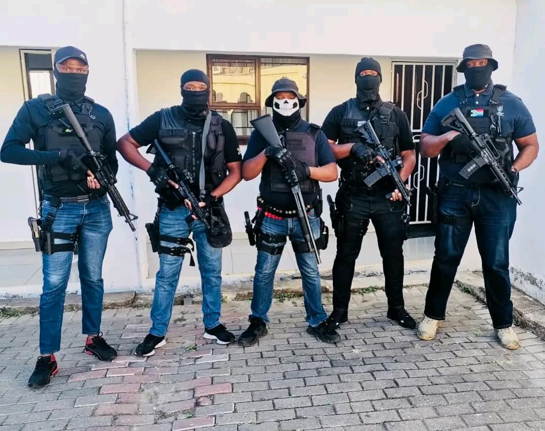 Five-man tactical team ready to deploy