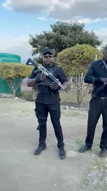 Armed officers on static guard duty